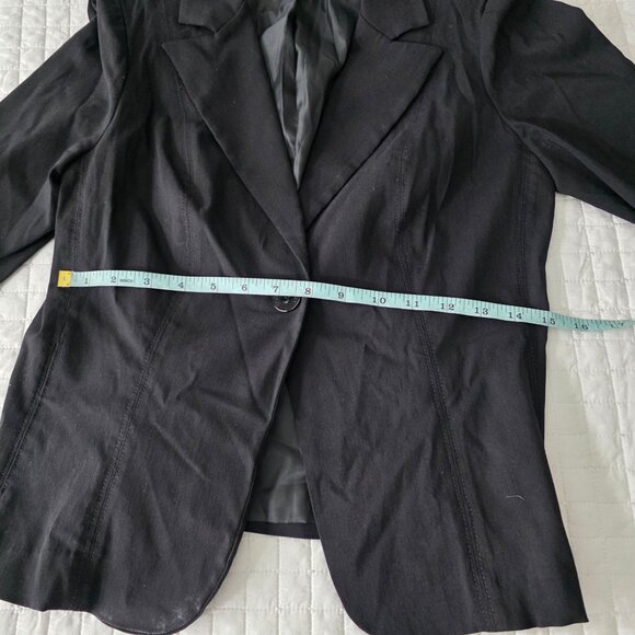 Xoxo Black Single Button Blazer Jacket Womens M Rayon Blend - Picture 6 of 7